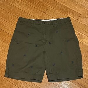 Polo by Ralph Lauren skull and cross bone olive green shorts, size 33 waist
